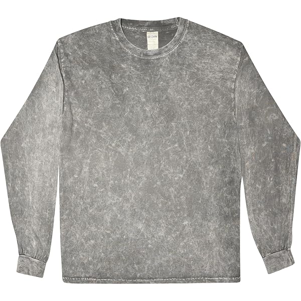 Vintage Mineral Wash T-Shirts Long Sleeve, 100% Heavyweight Cotton